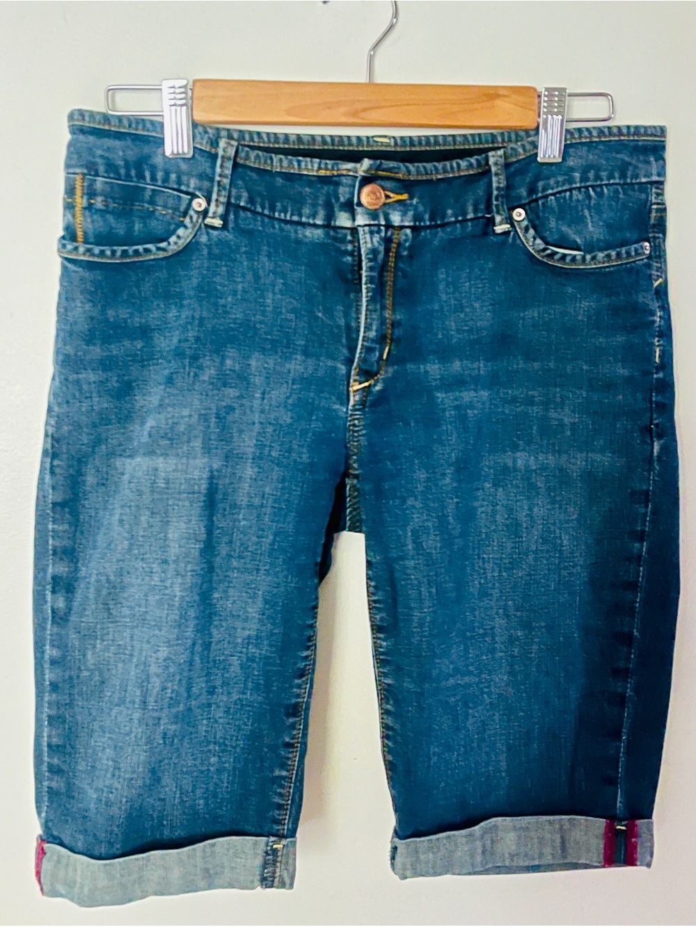 Banana Republic Dark Blue Rolled Cuff Bermuda Shorts